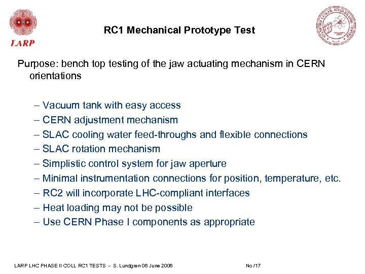 RC 1 Mechanical Prototype Test Purpose: bench top testing of the jaw actuating mechanism