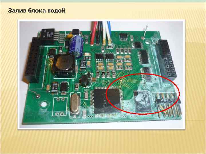 Залив блока водой 