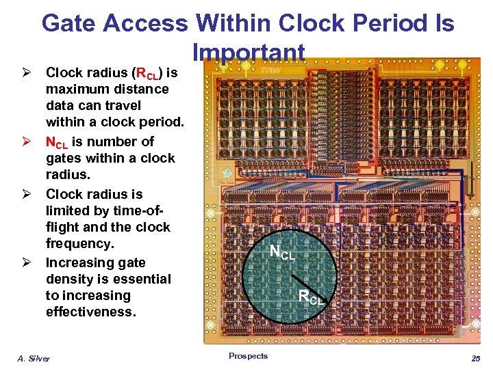 Gate Access Within Clock Period Is Important Ø Clock radius (RCL) is maximum distance