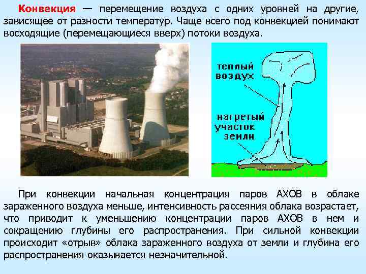 Конвекция — перемещение воздуха с одних уровней на другие, зависящее от разности температур. Чаще