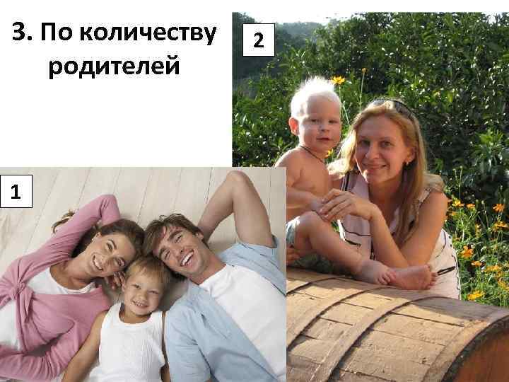 3. По количеству родителей 1 2 