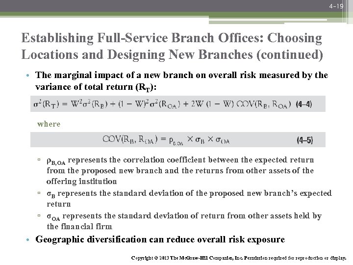 4 -19 Establishing Full-Service Branch Offices: Choosing Locations and Designing New Branches (continued) •
