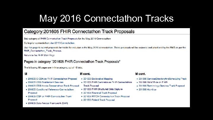 May 2016 Connectathon Tracks 28 