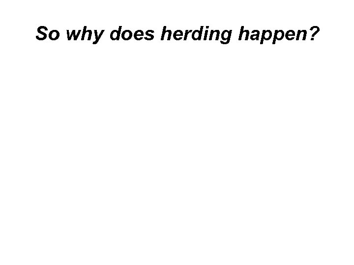So why does herding happen? 