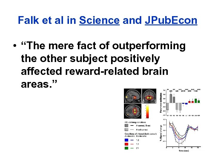 Falk et al in Science and JPub. Econ • “The mere fact of outperforming