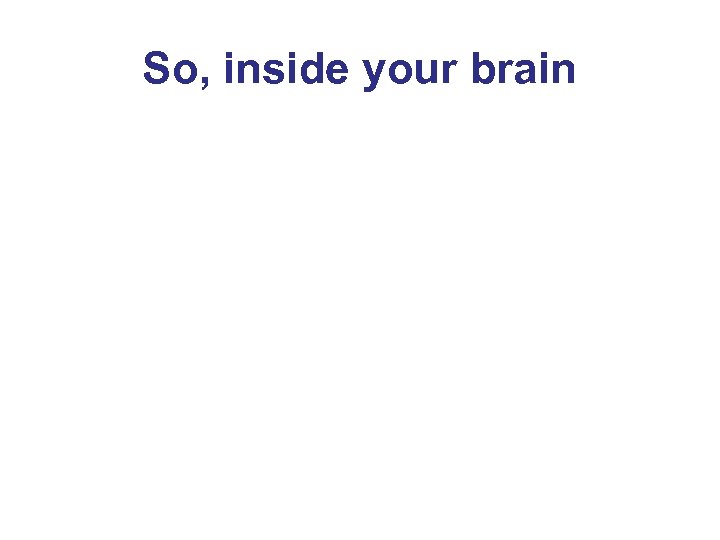 So, inside your brain 