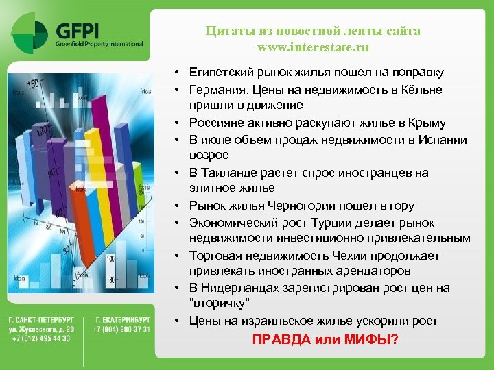 Цитаты из новостной ленты сайта www. interestate. ru • Египетский рынок жилья пошел на