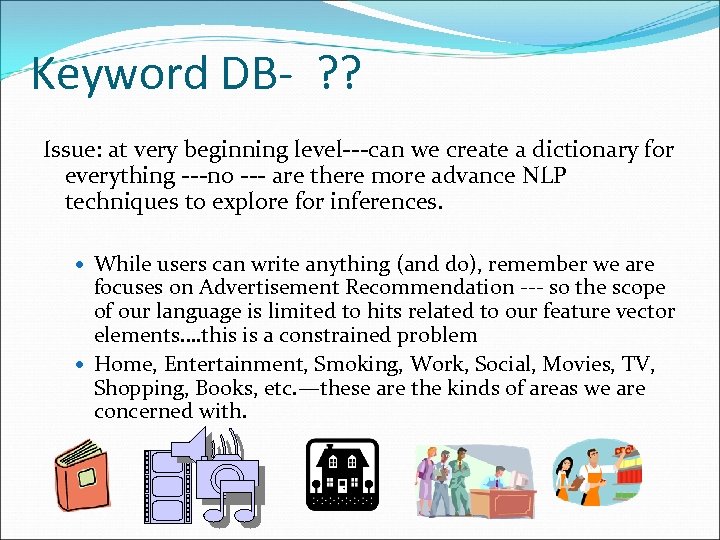 Keyword DB- ? ? Issue: at very beginning level---can we create a dictionary for