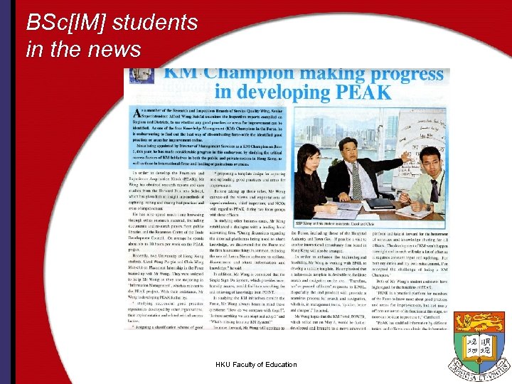 BSc[IM] students in the news HKU Faculty of Education 