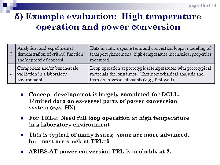 page 10 of 11 5) Example evaluation: High temperature operation and power conversion Analytical