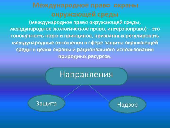  Международное право охраны окружающей среды (международное право окружающей среды, международное экологическое право, интерэкоправо)