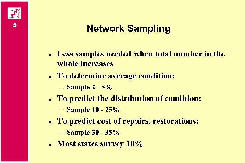 Network Sampling n n Less samples needed when total number in the whole increases