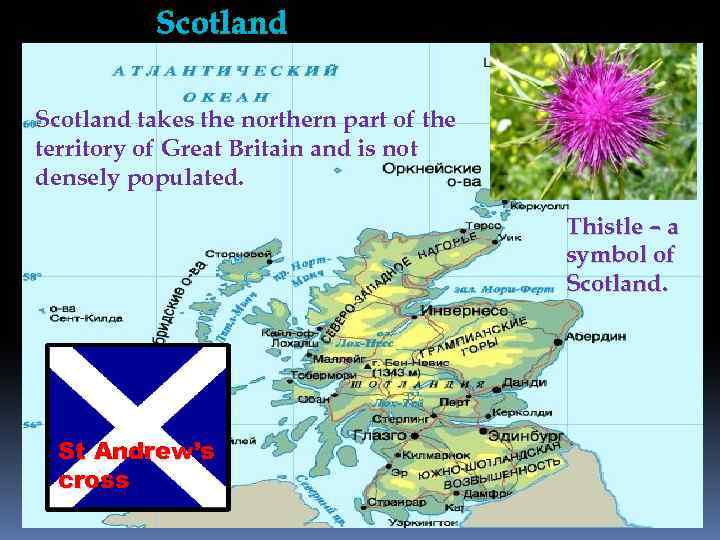 Scotland takes the northern part of the territory of Great Britain and is not