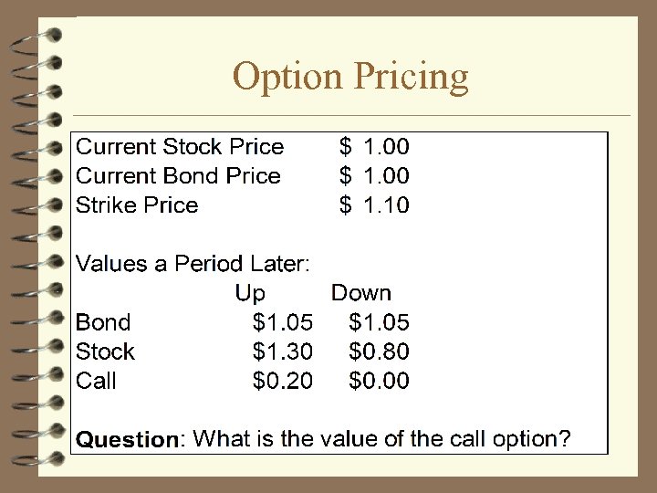 Option Pricing 