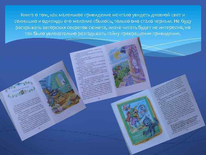 Книга о том, как маленькое привидение мечтало увидеть дневной свет и солнышко и однажды