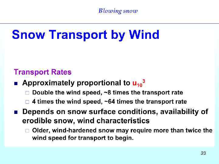 Blowing snow 23 