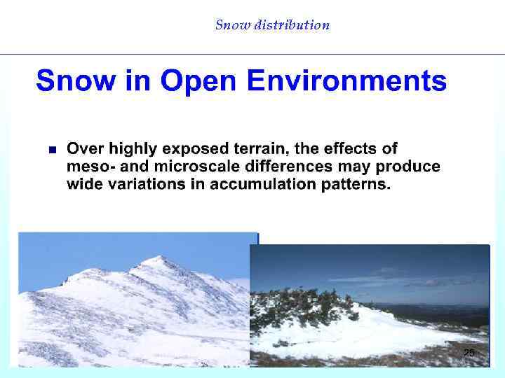 Snow distribution 25 