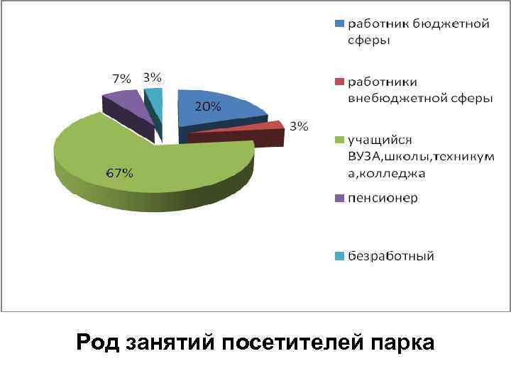 Род занятий посетителей парка 