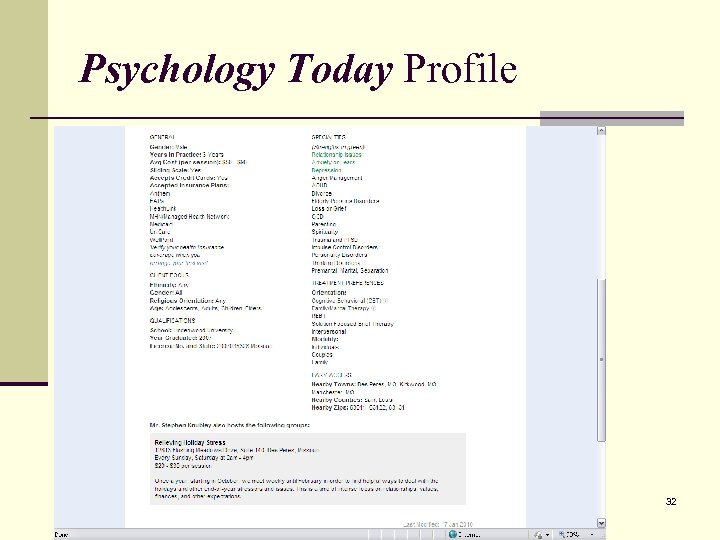 Psychology Today Profile 32 