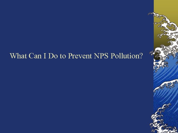 What Can I Do to Prevent NPS Pollution? 