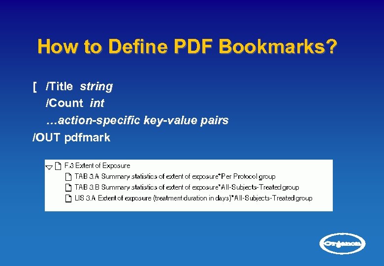 How to Define PDF Bookmarks? [ /Title string /Count int …action-specific key-value pairs /OUT