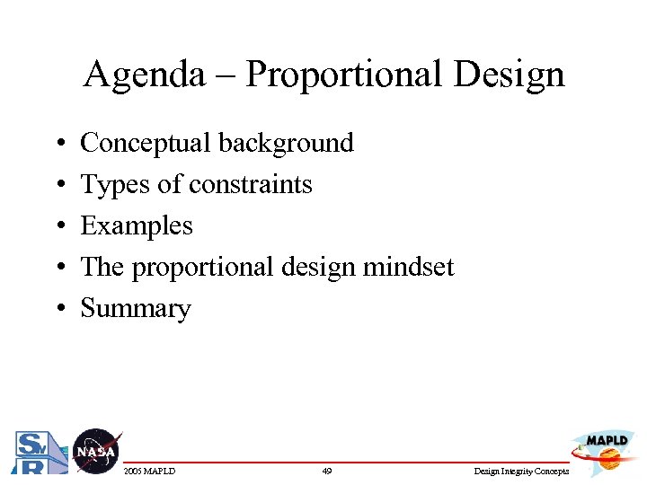 Agenda – Proportional Design • • • Conceptual background Types of constraints Examples The