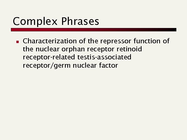 Complex Phrases n Characterization of the repressor function of the nuclear orphan receptor retinoid