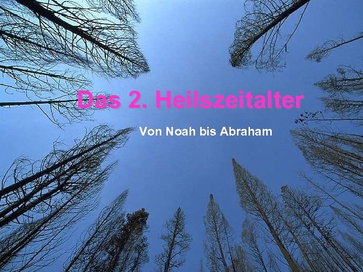 Das 2. Heilszeitalter Von Noah bis Abraham U 