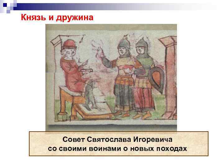 Князь и дружина Совет Святослава Игоревича со своими воинами о новых походах 