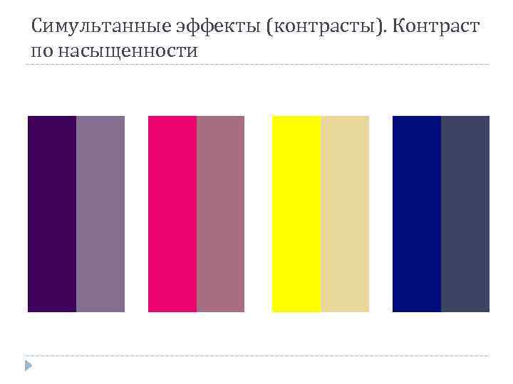 Симультанные эффекты (контрасты). Контраст по насыщенности 