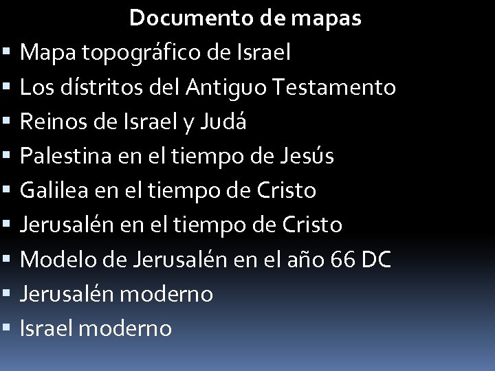  Documento de mapas Mapa topográfico de Israel Los dístritos del Antiguo Testamento Reinos
