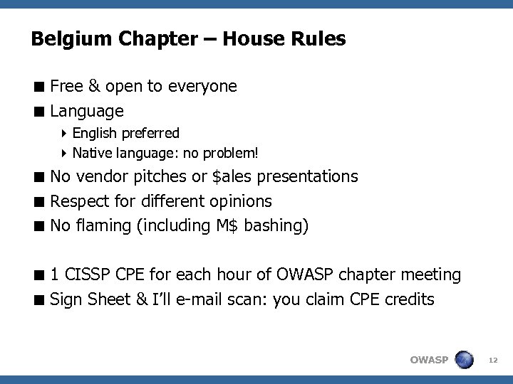 Belgium Chapter – House Rules < Free & open to everyone < Language 4