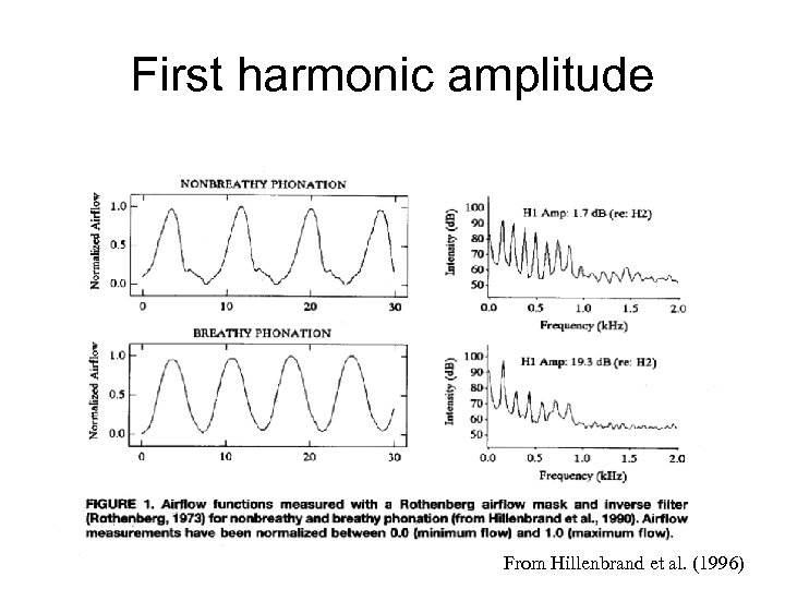 First harmonic amplitude From Hillenbrand et al. (1996) 