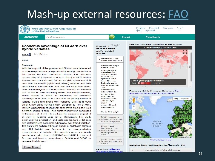 Mash-up external resources: FAO 33 