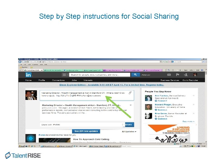 Step by Step instructions for Social Sharing 
