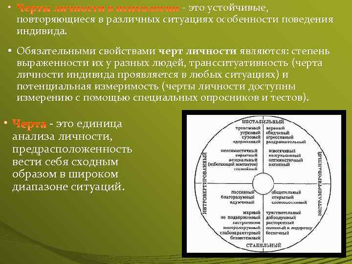 Совокупность образцов поведения индивидуума