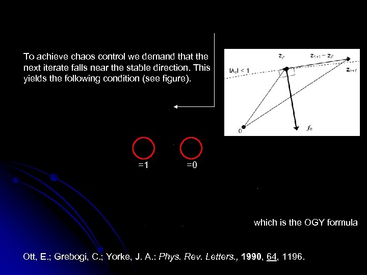 To achieve chaos control we demand that the next iterate falls near the stable
