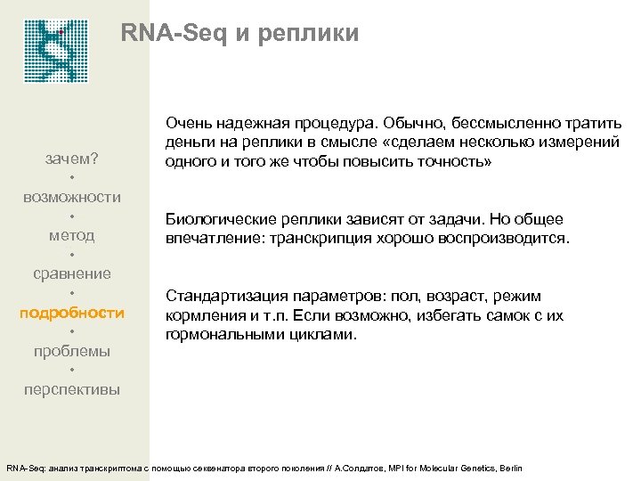 RNA-Seq и реплики зачем? • возможности • метод • сравнение • подробности • проблемы