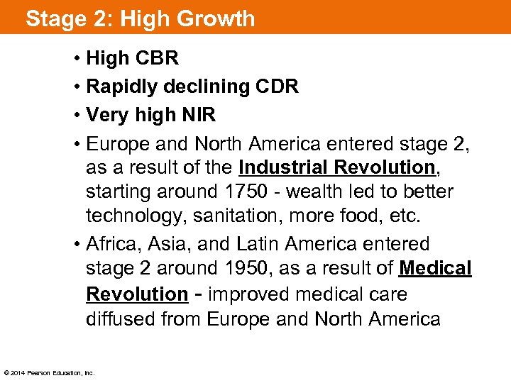 Stage 2: High Growth • High CBR • Rapidly declining CDR • Very high