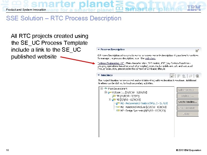 Product and System Innovation SSE Solution – RTC Process Description All RTC projects created