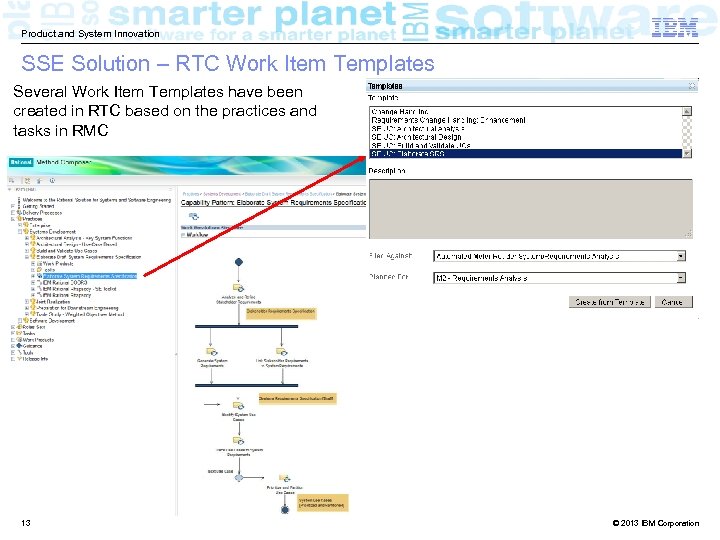 Product and System Innovation SSE Solution – RTC Work Item Templates Several Work Item