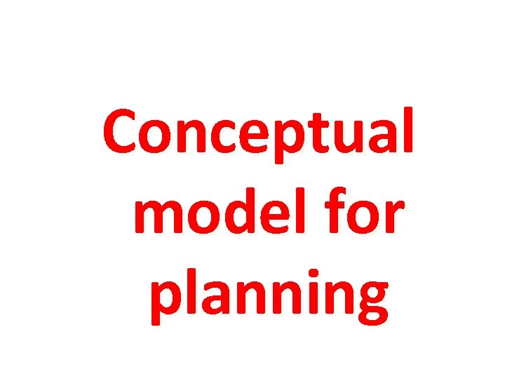 Conceptual model for planning 