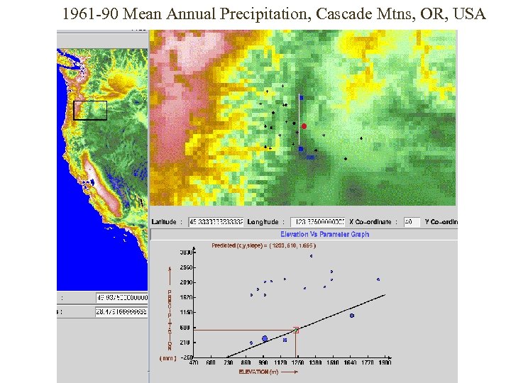 1961 -90 Mean Annual Precipitation, Cascade Mtns, OR, USA 