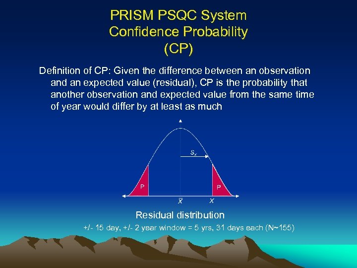 PRISM PSQC System Confidence Probability (CP) Definition of CP: Given the difference between an