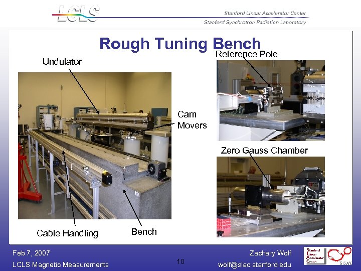 Rough Tuning Bench Reference Pole Undulator Cam Movers Zero Gauss Chamber Cable Handling Bench