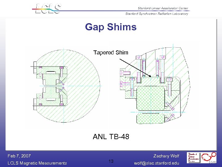 Gap Shims Tapered Shim ANL TB-48 Feb 7, 2007 LCLS Magnetic Measurements Zachary Wolf