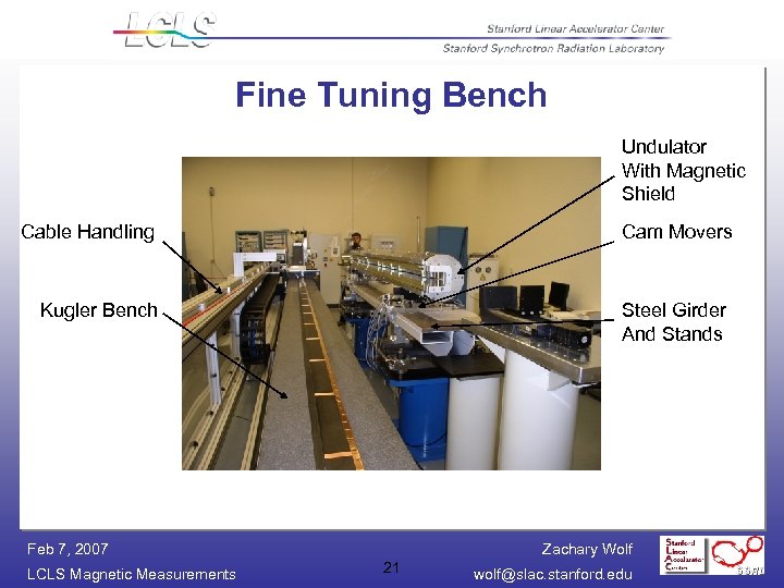 Fine Tuning Bench Undulator With Magnetic Shield Cable Handling Cam Movers Kugler Bench Steel