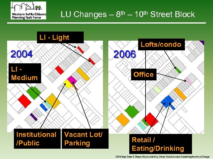 LU Changes – 8 th – 10 th Street Block LI - Light LI