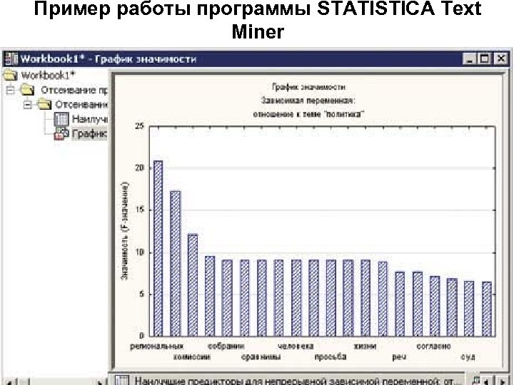 Пример работы программы STATISTICA Text Miner 