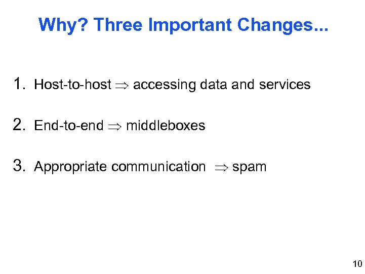 Why? Three Important Changes. . . 1. Host-to-host accessing data and services 2. End-to-end